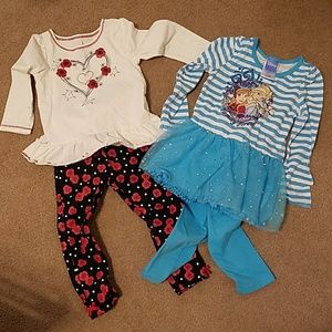 2 toddler long sleeve shirt and pant sets